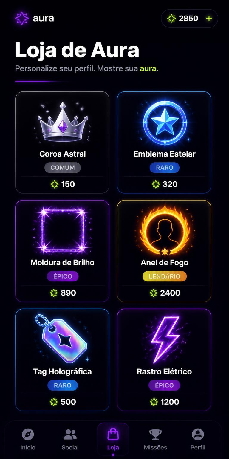 Tela da loja de cosméticos com itens raros